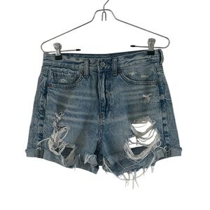 📣American Eagle Mom Shorts Cutoff Distressed Blue Denim Shorts sz 4